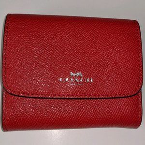 COACH MINI RED LEATHER WALLET F54843 NWT